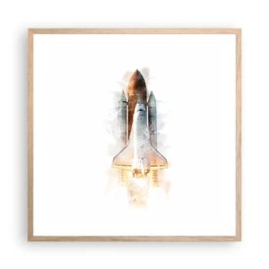 Poszter világos tölgy keretben - Felfedezők az elején - 60x60 cm