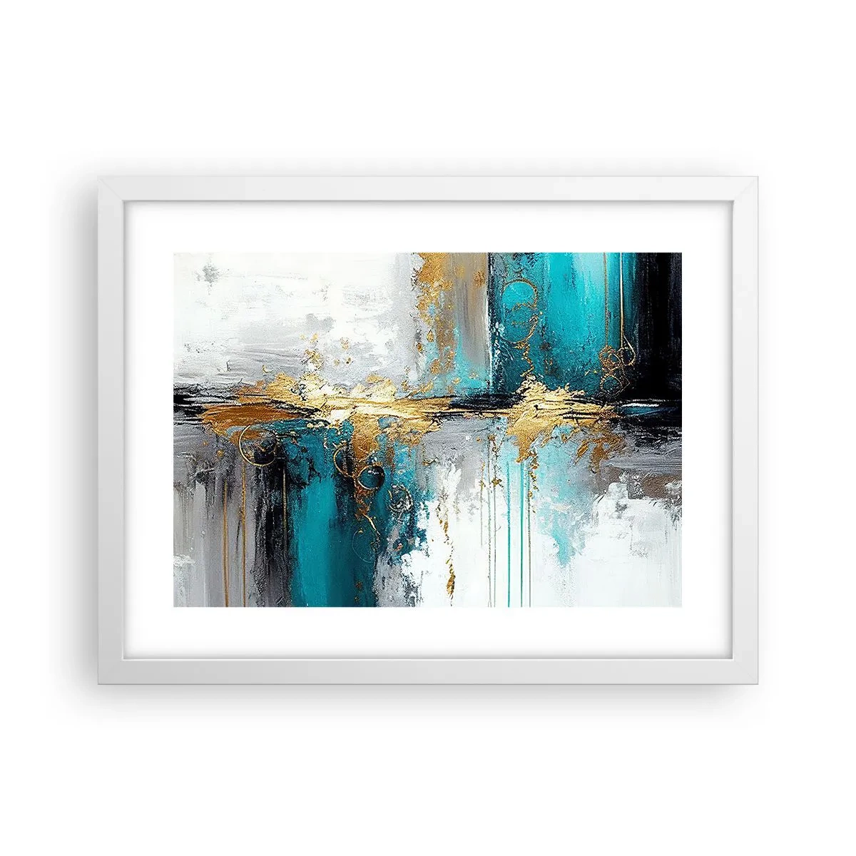 Poszter fekete keretben - Minden áramlik - 40x30 cm