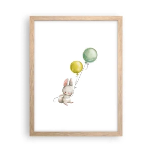 Poszter világos tölgy keretben - Én is repülök! - 30x40 cm