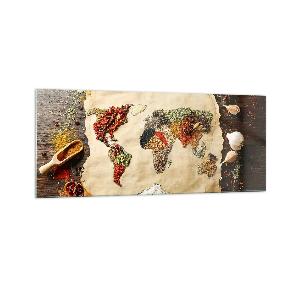 Üveg kép - A világ összes íze - 100x40 cm