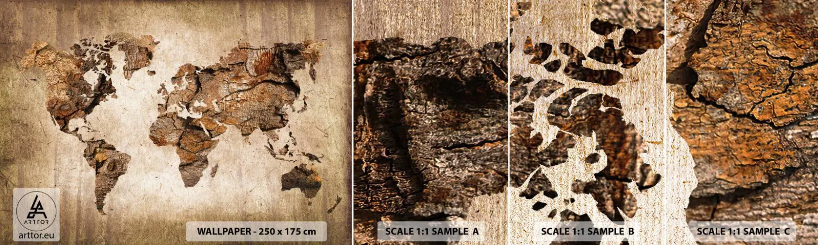 Fotótapéta Minta Standard Eco - A világ felfedezése - Világtérkép, Kontinensek, Utazások - 100x30 cm