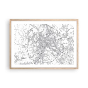 Poszter világos tölgy keretben - Római kör - 70x50 cm