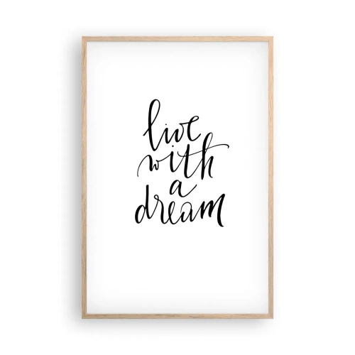 Poszter világos tölgy keretben - Természetesen - 61x91 cm