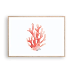 Poszter világos tölgy keretben - A korall színe - 100x70 cm