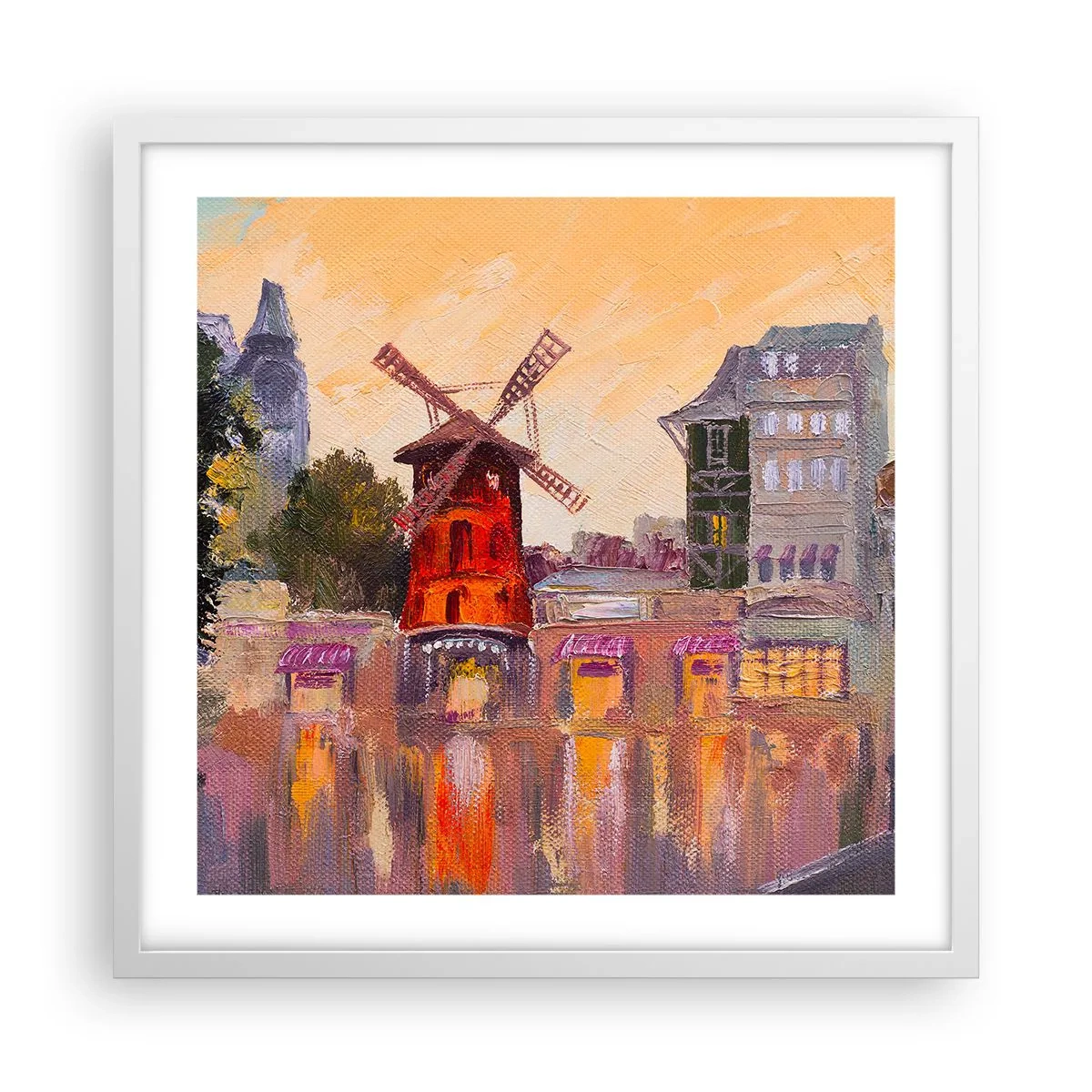 Poszter fekete keretben - Párizsi ikonok - Moulin Rouge - 50x50 cm