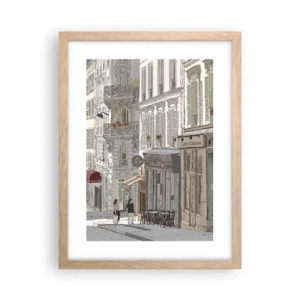 Poszter világos tölgy keretben - Városi örömök - 30x40 cm