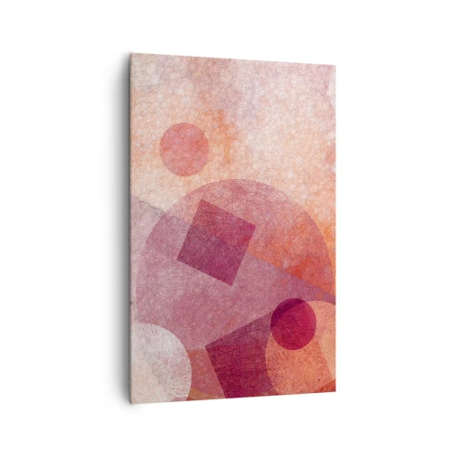 Vászonkép - Geometriai transzformációk rózsaszínben - 80x120 cm