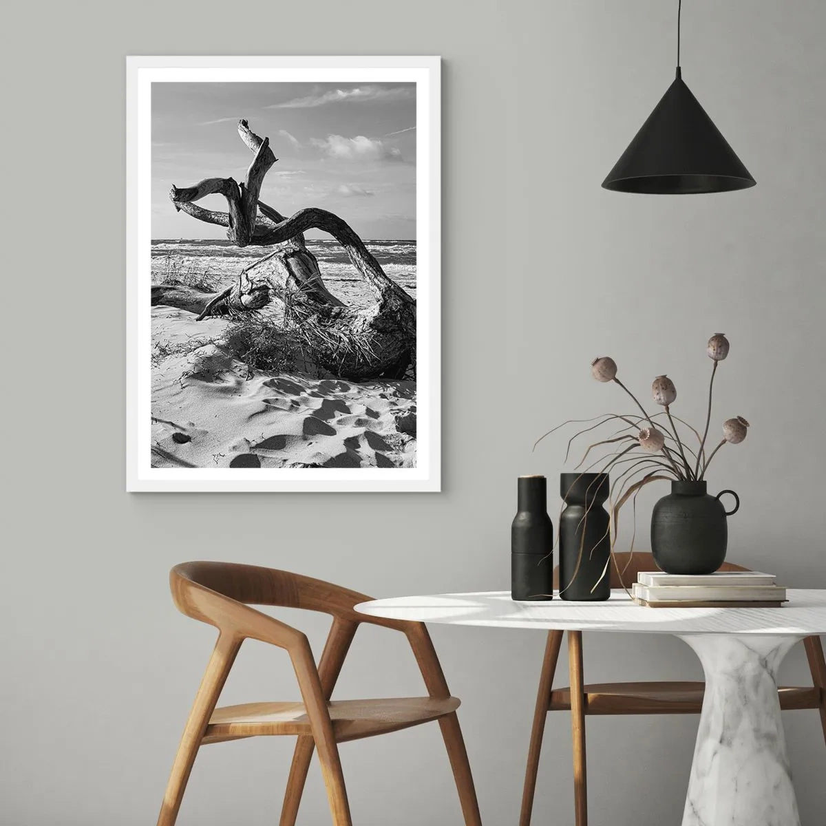 Poszter fekete keretben - Tengeri szobor - 70x100 cm