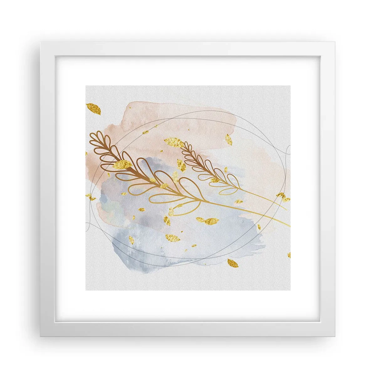 Poszter fekete keretben - Aranyszínű fuvallat - 30x30 cm