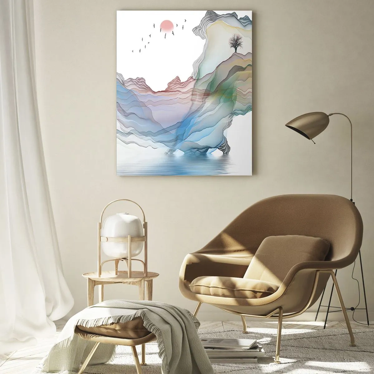 Üveg kép - A kristály hegyek felé - 50x70 cm