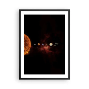 Poszter fehér keretben - A Naprendszer bolygókkal az űr hátterében - 50x70cm - A szomszédságunk - Modern fali dekoráció nappalihoz és hálószobához ARTTOR