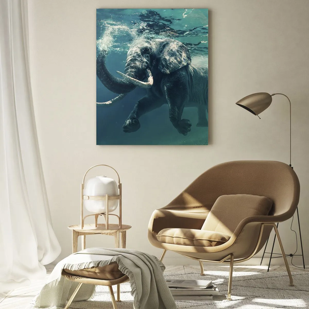 Üveg kép - Mindenki szeret úszni - 50x70 cm