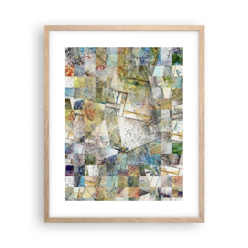 Poszter világos tölgy keretben - Geometrikus átrendeződés - 40x50 cm