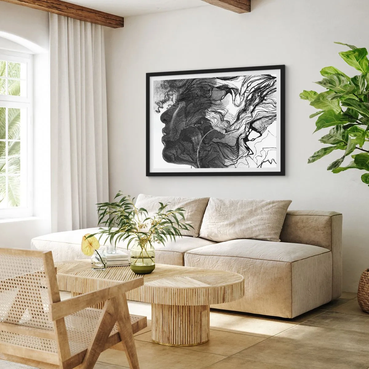 Poszter fehér keretben - Álmokba gabalyodva - 70x50 cm
