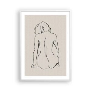 Poszter fekete keretben - Lány meztelenül - 50x70 cm