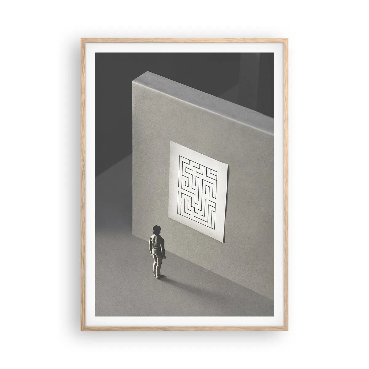 Poszter világos tölgy keretben - De én hol vagyok? - 70x100 cm