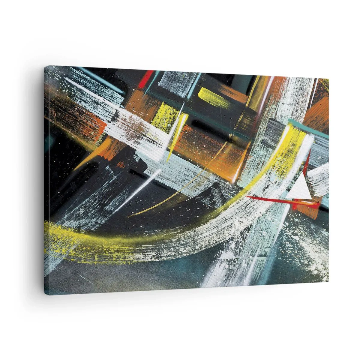 Vászonkép - Színes absztrakt ecsetvonások - 70x50cm - A mozgás energiája - Modern fali dekoráció nappalihoz és hálószobához ARTTOR