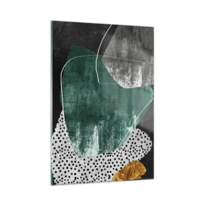 Üveg kép - Színes absztrakció aranypehellyel - 50x70 cm