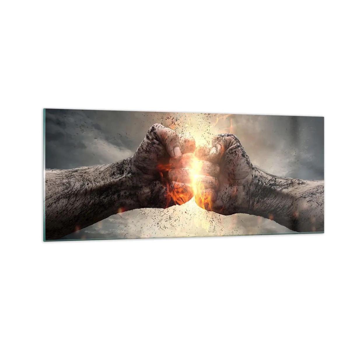 Üveg kép - Harcolj - 100x40 cm