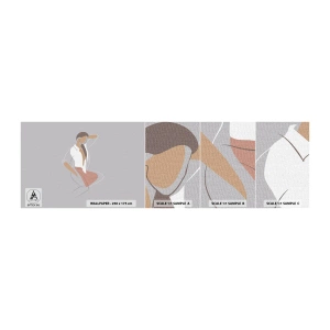 Fotótapéta Minta Öntapadós Deluxe Sticker - Kecsesség kontúrja - Nő, Grafika, Modell - 100x30 cm