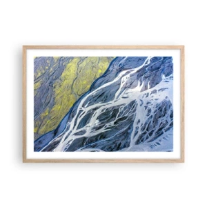 Poszter világos tölgy keretben - A természet barlangrajzai - 70x50 cm