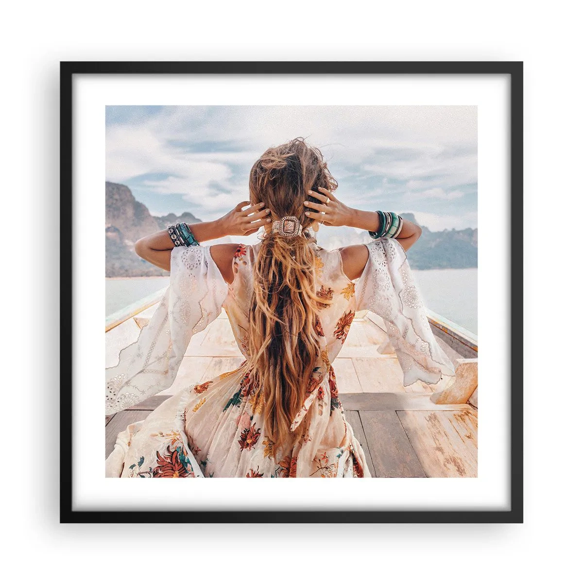 Poszter fehér keretben - Az út a boldogság felé - 50x50 cm