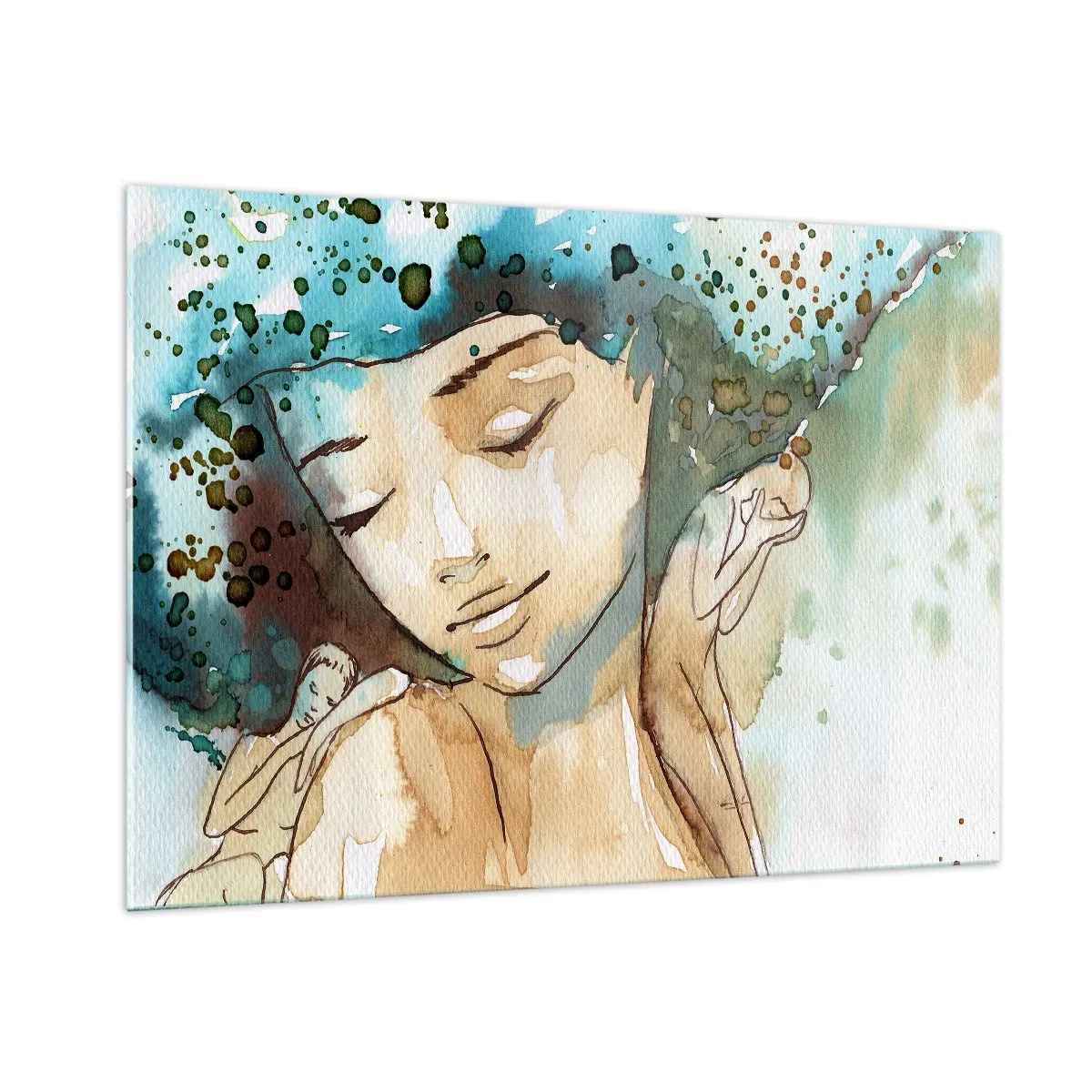 Üveg kép - Lady in blue - 100x70 cm