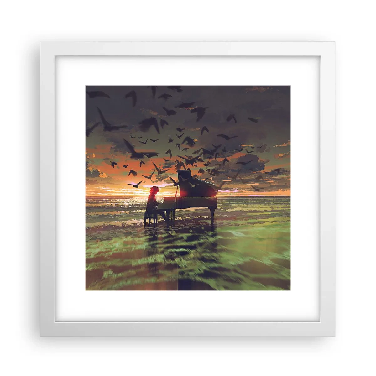 Poszter fekete keretben - Koncert zongorára és a hullámokra - 30x30 cm