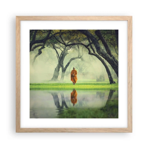 Poszter világos tölgy keretben - Útban a megvilágosodás felé - 40x40 cm