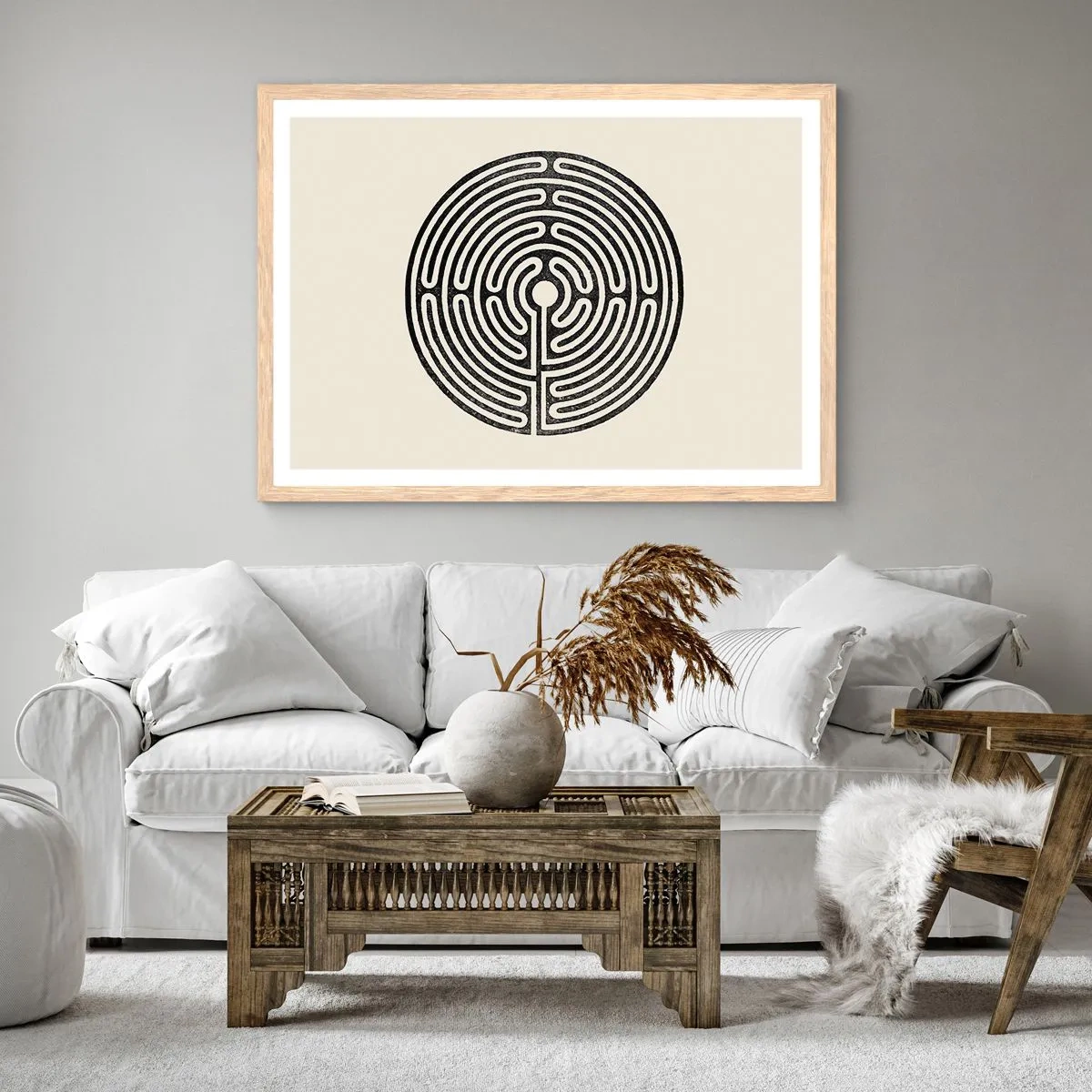 Poszter világos tölgy keretben - Titokzatos rend - 40x30 cm