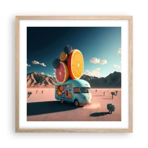 Poszter világos tölgy keretben - A nyaralás íze - 50x50 cm