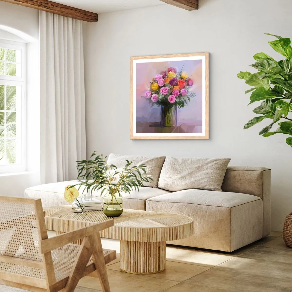 Poszter világos tölgy keretben - Megtartott szépség - 30x30 cm