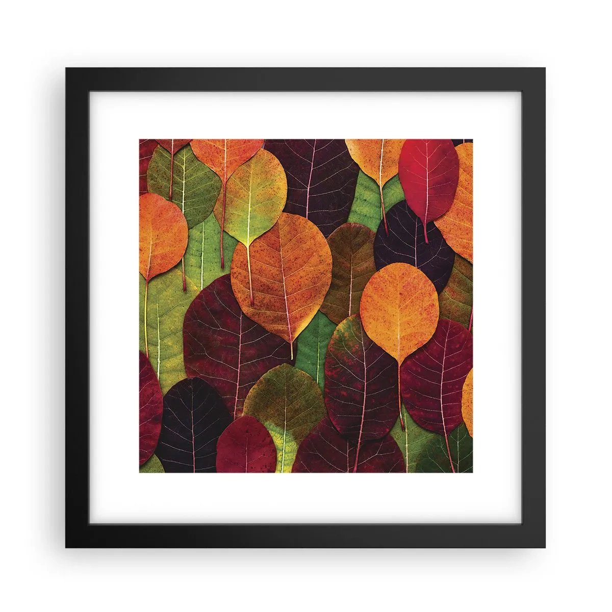 Poszter fehér keretben - Őszi mozaik - 30x30 cm