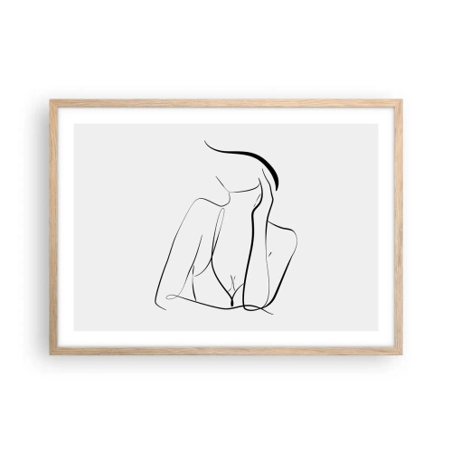 Poszter világos tölgy keretben - Az álmok hullámán - 70x50 cm