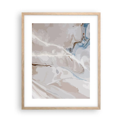 Poszter világos tölgy keretben - Kék kanyarog a fehér alatt - 40x50 cm