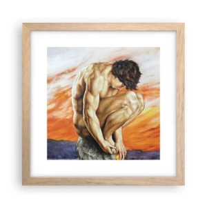 Poszter világos tölgy keretben - Elmerülve önmagában - 30x30 cm