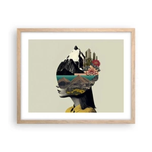 Poszter világos tölgy keretben - Nő - mindig rejtély - 50x40 cm