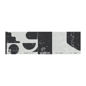 Fotótapéta Minta Öntapadós Deluxe Sticker - Kompozíció fent és lent - Absztrakció, Fekete és fehér, Idős - 100x30 cm