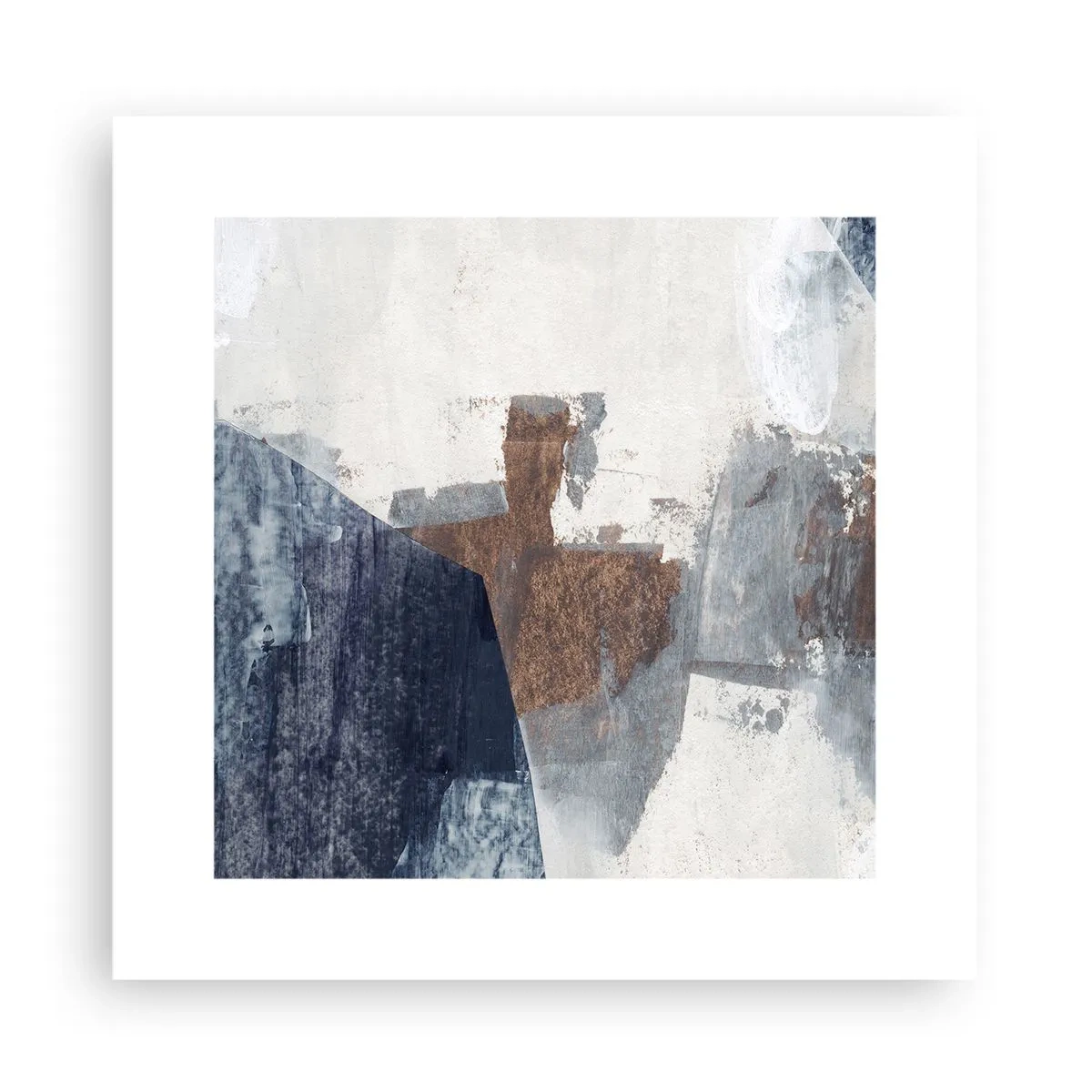 Poszter - Kékes barna formák - 30x30 cm