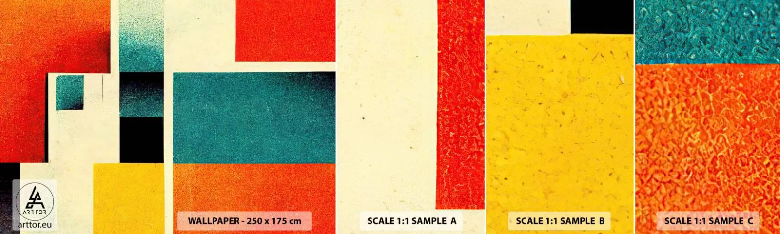 Fotótapéta Minta Standard Eco - Geometrikus absztrakció - jó energia - Négyzetek, Idős, Darab - 100x30 cm