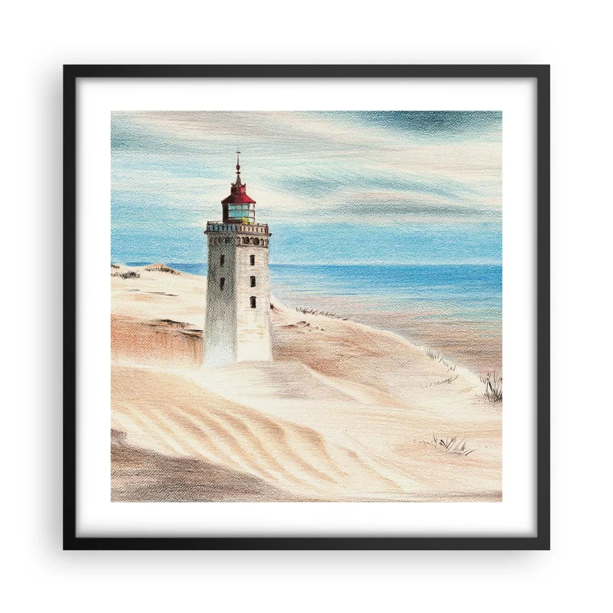 Poszter fehér keretben - Mindig a tengert bámulva - 50x50 cm