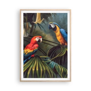 Poszter világos tölgy keretben - Romantika a trópusokon - 70x100 cm