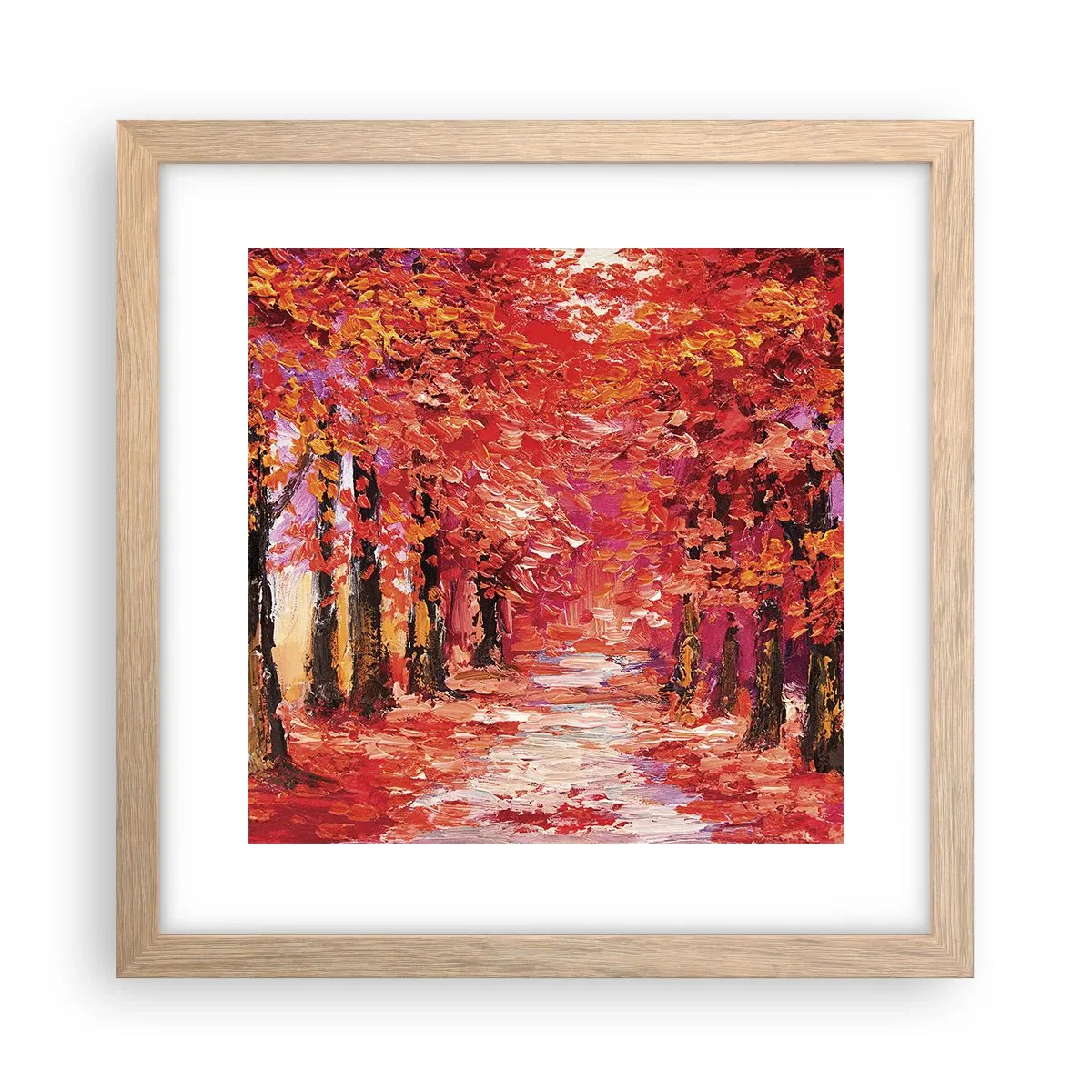 Poszter világos tölgy keretben - Őszi benyomás - 30x30 cm