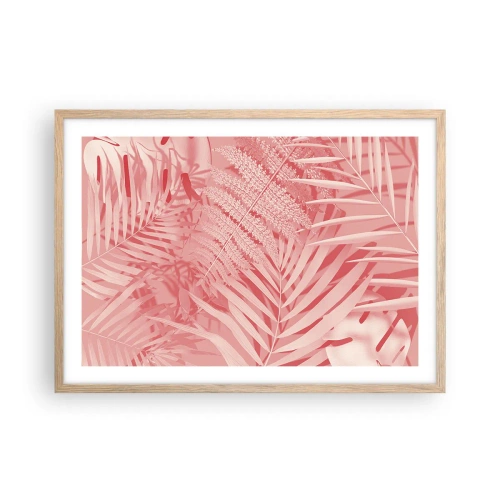 Poszter világos tölgy keretben - Rózsaszín koncepció - 70x50 cm