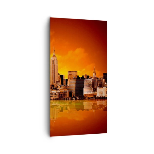 Vászonkép - A nagyvárosi panoráma sárga és bronz színben - 65x120 cm