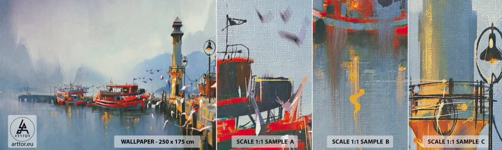 Fotótapéta Minta Premium Canvas - A világ végén - Tájkép, Kikötő, Világítótorony - 100x30 cm