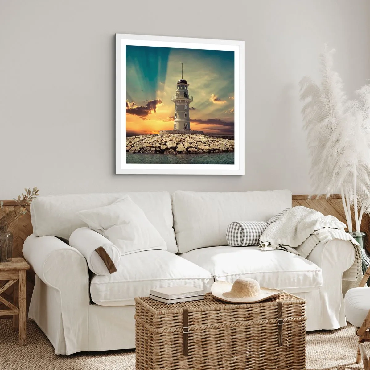 Poszter fekete keretben - Fény - Jóság - Szépség - 40x40 cm