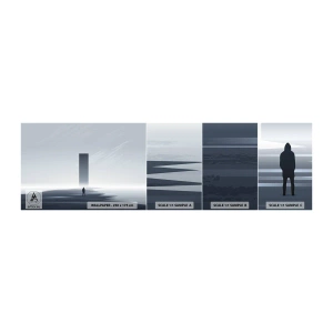 Fotótapéta Minta Öntapadós Deluxe Sticker - Lehetőség vagy fenyegetés? - Minimalizmus, Modern, Magányosság - 100x30 cm