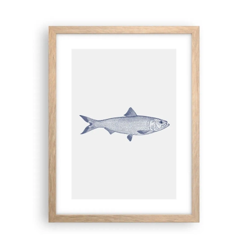 Poszter világos tölgy keretben - Üdvözlet az északi tengerektől - 30x40 cm