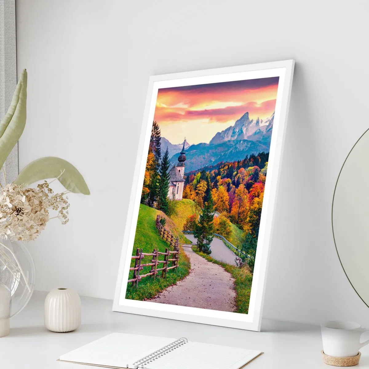 Poszter fekete keretben - Tájképszerű festmény - 70x100 cm